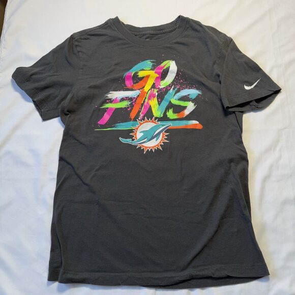 Nike Miami Dolphins GO FINS Gray Tee Multicolored Men Small - Picture 1 of 7